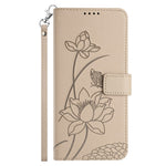 Samsung Galaxy S26-skal Plånboksfodral Lotus Imprint Lädermobilskal med Handledsrem