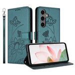 Samsung Galaxy S26-skal Plånboksfodral Lotus Imprint Lädermobilskal med Handledsrem