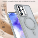 Magnetisk cover til Samsung Galaxy A18 5G / A18 4G / A26 5G / A17 5G / A17 4G / A16 5G / A16 4G med sammenfoldeligt stativ, mat PC + TPU-mobilcover