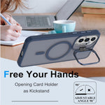 For Samsung Galaxy A56 5G  /  A36 5G Magnetic Case Foldable Kickstand Matte PC + TPU Phone Cover