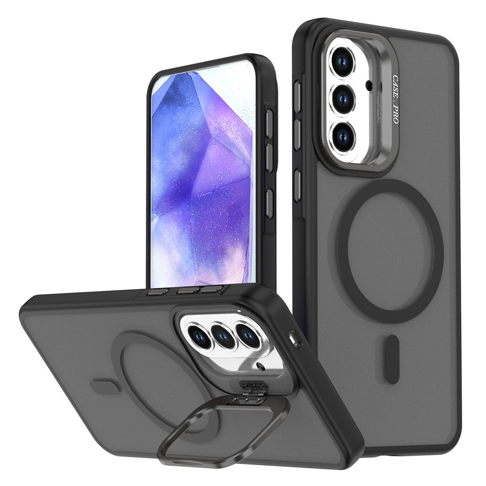 Til Samsung Galaxy A37 5G Magnetisk Etui Sammenfoldeligt Støtteben Mat PC + TPU Telefoncover