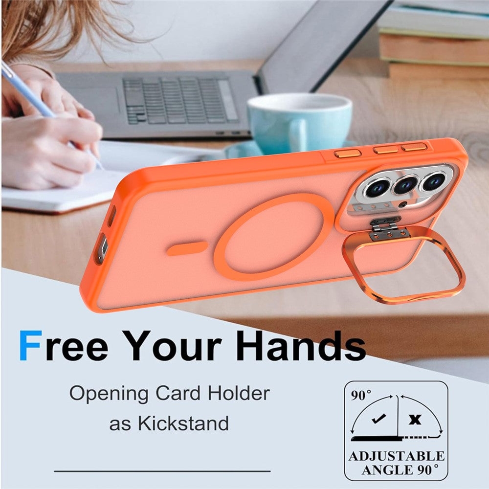 For Samsung Galaxy A57 5G Magnetic Case Foldable Kickstand Matte PC + TPU Phone Cover