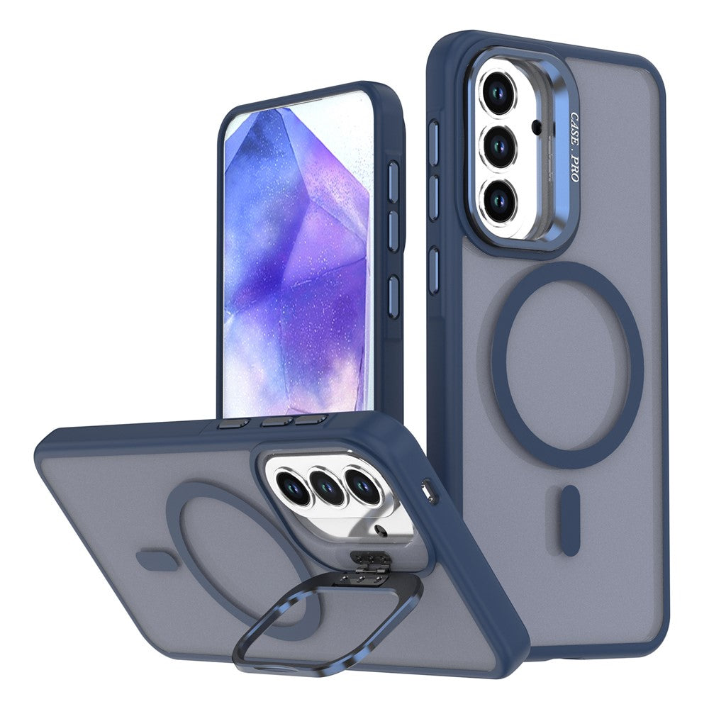 For Samsung Galaxy A57 5G Magnetic Case Foldable Kickstand Matte PC + TPU Phone Cover