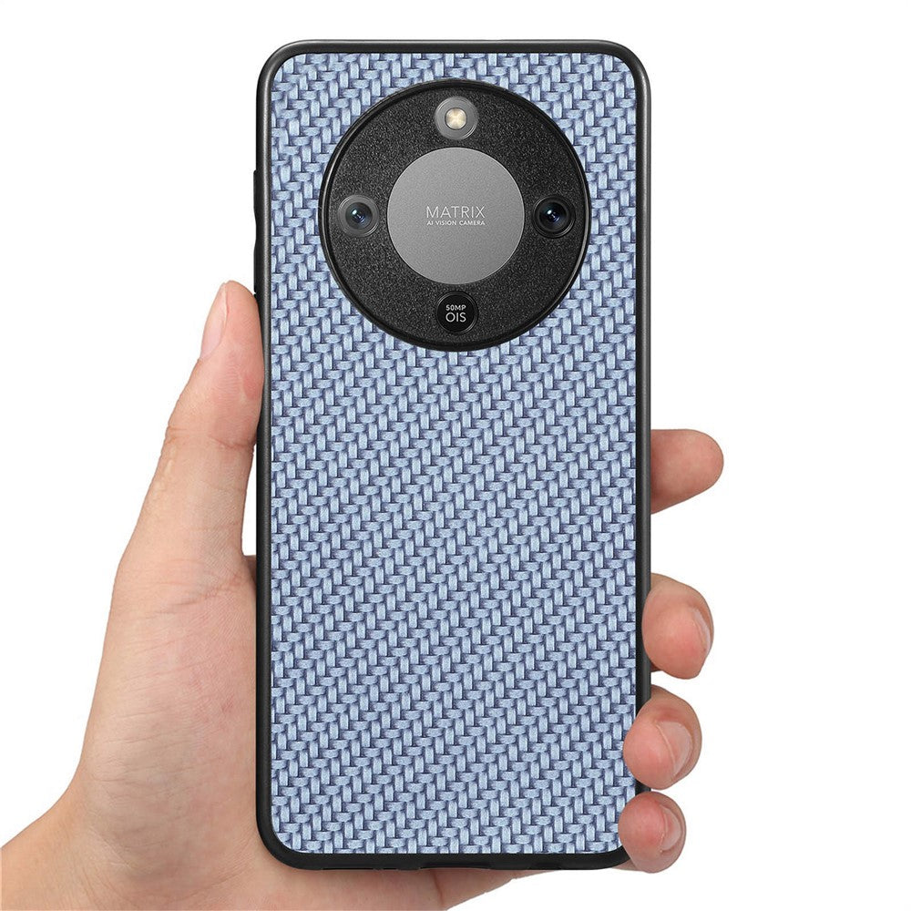 Phone Case For Honor Magic8 Lite 5G  /  X9d 5G  /  X70 5G Carbon Fiber Texture PU Leather + PC + TPU Cover