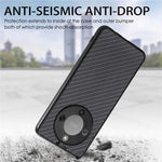 Phone Case For Honor Magic8 Lite 5G  /  X9d 5G  /  X70 5G Carbon Fiber Texture PU Leather + PC + TPU Cover