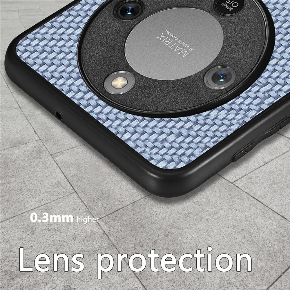 Phone Case For Honor Magic8 Lite 5G  /  X9d 5G  /  X70 5G Carbon Fiber Texture PU Leather + PC + TPU Cover