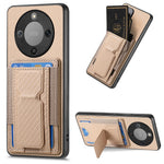 Phone Case For Honor Magic8 Lite 5G  /  X9d 5G  /  X70 5G Fiber Pattern Leather Back Cover with Card Holder Kickstand