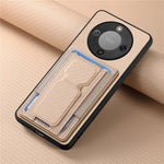 Phone Case For Honor Magic8 Lite 5G  /  X9d 5G  /  X70 5G Fiber Pattern Leather Back Cover with Card Holder Kickstand