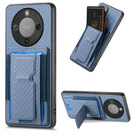 Phone Case For Honor Magic8 Lite 5G  /  X9d 5G  /  X70 5G Fiber Pattern Leather Back Cover with Card Holder Kickstand