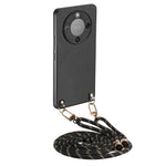 Hybrid Phone Case For Honor Magic8 Lite 5G / X9d 5G / X70 5G Carbon Fiber Texture Back Cover with Adjustable Strap