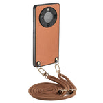 Hybrid Phone Case For Honor Magic8 Lite 5G  /  X9d 5G  /  X70 5G Carbon Fiber Texture Back Cover with Adjustable Strap