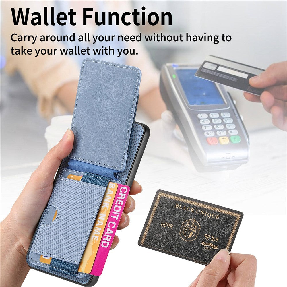 Phone Case For Honor Magic8 Lite 5G  /  X9d 5G  /  X70 5G Fiber Texture Flip Card Holder Kickstand Leather Back Cover