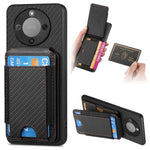 Phone Case For Honor Magic8 Lite 5G  /  X9d 5G  /  X70 5G Fiber Texture Flip Card Holder Kickstand Leather Back Cover
