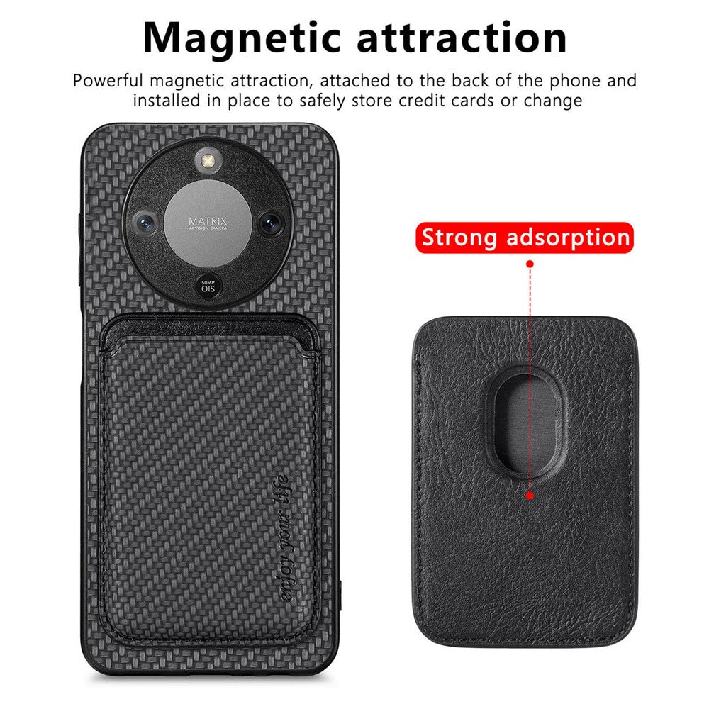 Magnetic Case For Honor Magic8 Lite 5G  /  X9d 5G  /  X70 5G Detachable Card Holder Phone Back Cover