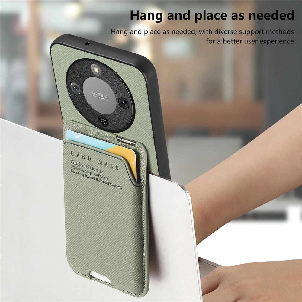 Phone Case For Honor Magic8 Lite 5G  /  X9d 5G  /  X70 5G Cloth Texture Leather + PC + TPU Cover with Card Holder Kickstand