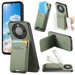 Phone Case For Honor Magic8 Lite 5G  /  X9d 5G  /  X70 5G Cloth Texture Leather + PC + TPU Cover with Card Holder Kickstand