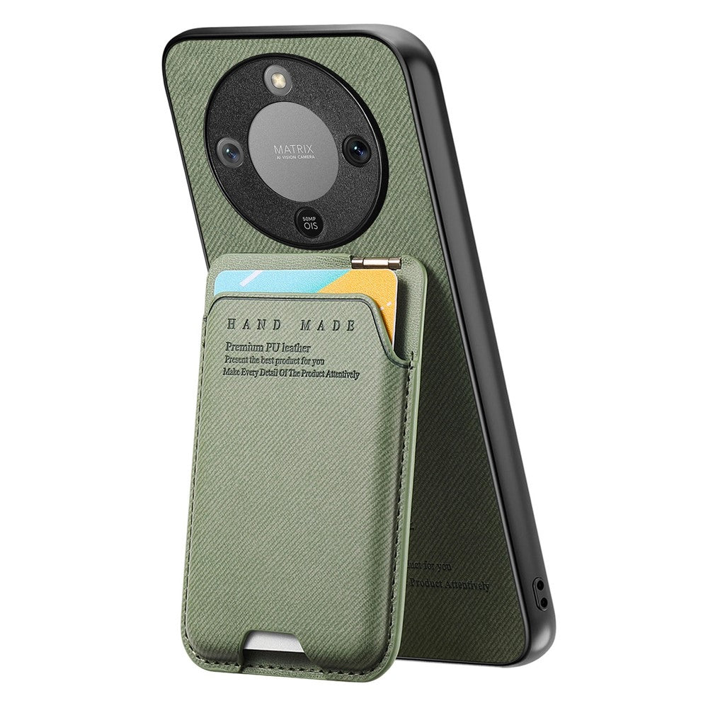Phone Case For Honor Magic8 Lite 5G  /  X9d 5G  /  X70 5G Cloth Texture Leather + PC + TPU Cover with Card Holder Kickstand