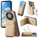 Phone Case For Honor Magic8 Lite 5G  /  X9d 5G  /  X70 5G Cloth Texture Leather + PC + TPU Cover with Card Holder Kickstand