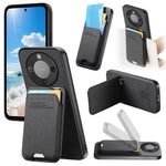 Phone Case For Honor Magic8 Lite 5G  /  X9d 5G  /  X70 5G Cloth Texture Leather + PC + TPU Cover with Card Holder Kickstand