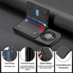 Phone Case For Honor Magic8 Lite 5G  /  X9d 5G  /  X70 5G Zipper Card Holder Kickstand Jeans Cloth Texture Leather Back Cover