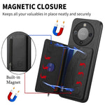 Phone Case For Honor Magic8 Lite 5G  /  X9d 5G  /  X70 5G Zipper Card Holder Kickstand Jeans Cloth Texture Leather Back Cover