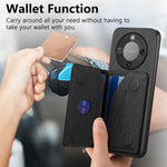 Phone Case For Honor Magic8 Lite 5G  /  X9d 5G  /  X70 5G Zipper Card Holder Kickstand Jeans Cloth Texture Leather Back Cover