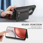 Phone Case For Honor Magic8 Lite 5G  /  X9d 5G  /  X70 5G Zipper Card Holder Kickstand Jeans Cloth Texture Leather Back Cover