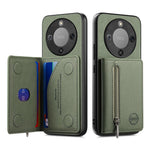 Phone Case For Honor Magic8 Lite 5G  /  X9d 5G  /  X70 5G Zipper Card Holder Kickstand Jeans Cloth Texture Leather Back Cover
