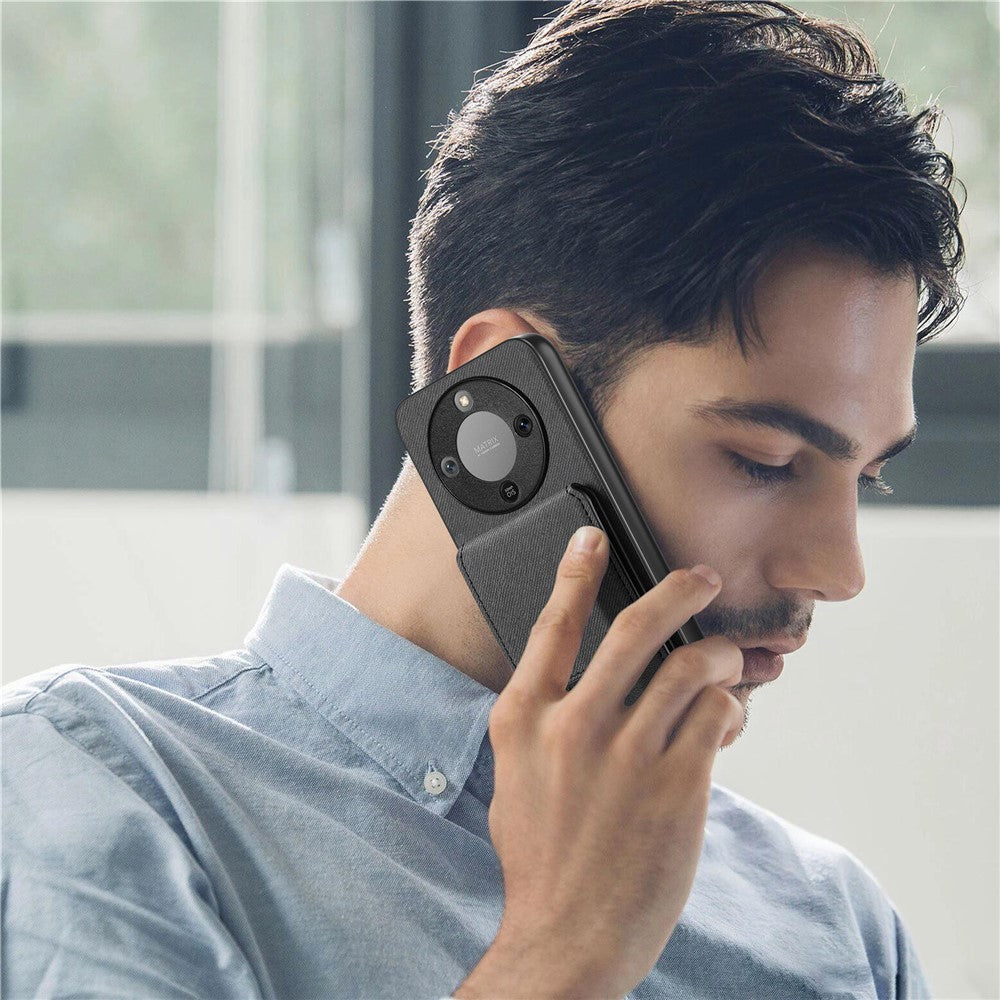 Telefoncover til Honor Magic8 Lite 5G / X9d 5G / X70 5G Stoftekstur Læder + PC + TPU Cover med RFID-blokerende kortholder