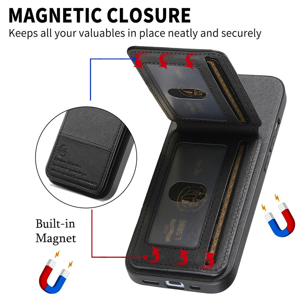 Telefoncover til Honor Magic8 Lite 5G / X9d 5G / X70 5G Stoftekstur Læder + PC + TPU Cover med RFID-blokerende kortholder