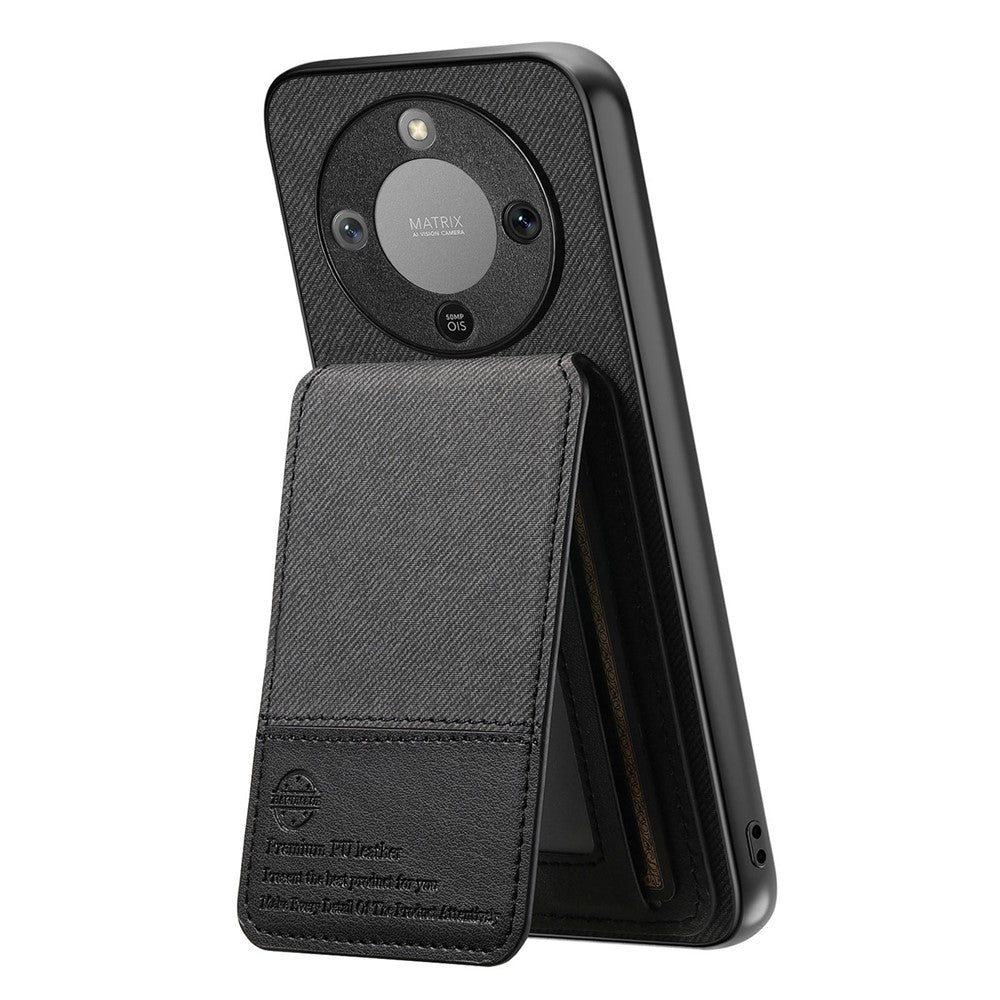 Phone Case For Honor Magic8 Lite 5G  /  X9d 5G  /  X70 5G Cloth Texture Leather + PC + TPU Cover with RFID Blocking Card Holder