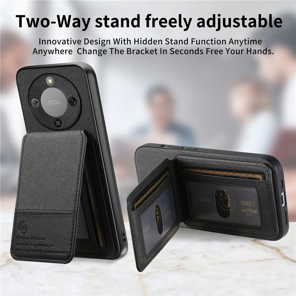 Telefoncover til Honor Magic8 Lite 5G / X9d 5G / X70 5G Stoftekstur Læder + PC + TPU Cover med RFID-blokerende kortholder