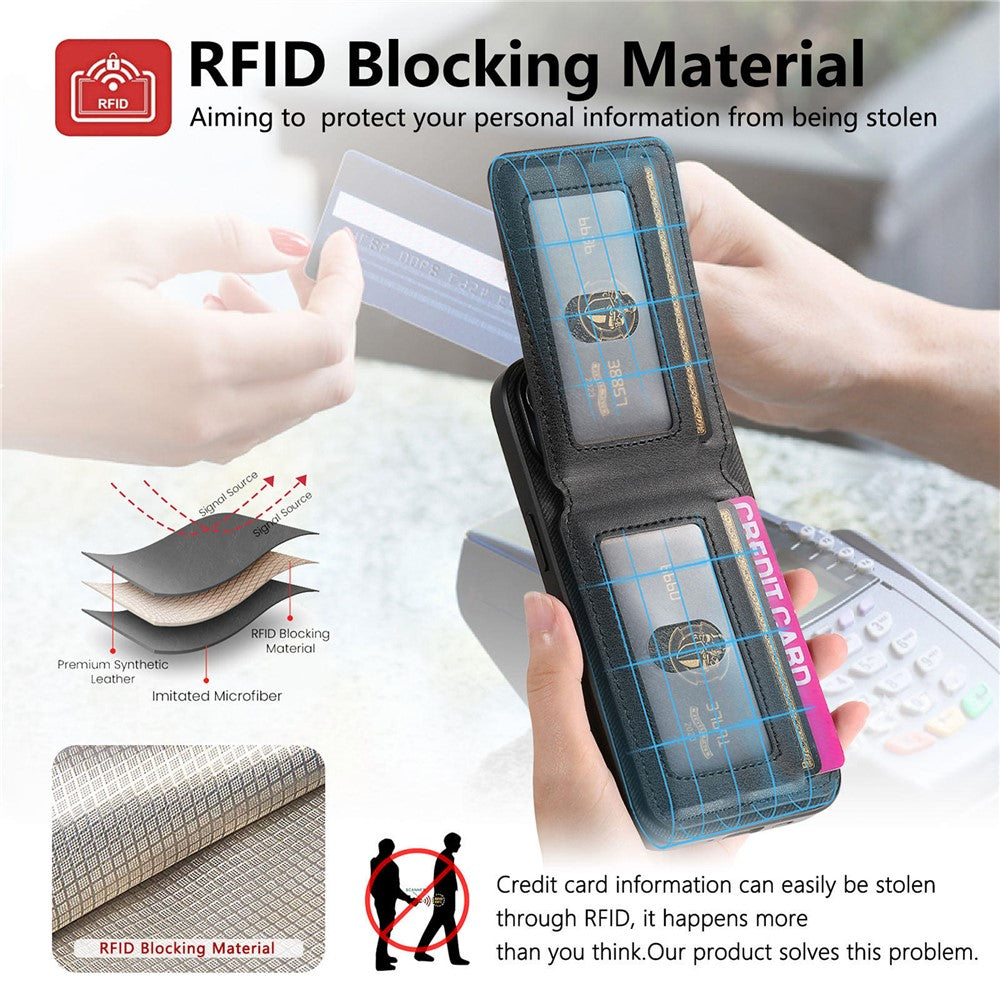 Telefoncover til Honor Magic8 Lite 5G / X9d 5G / X70 5G Stoftekstur Læder + PC + TPU Cover med RFID-blokerende kortholder