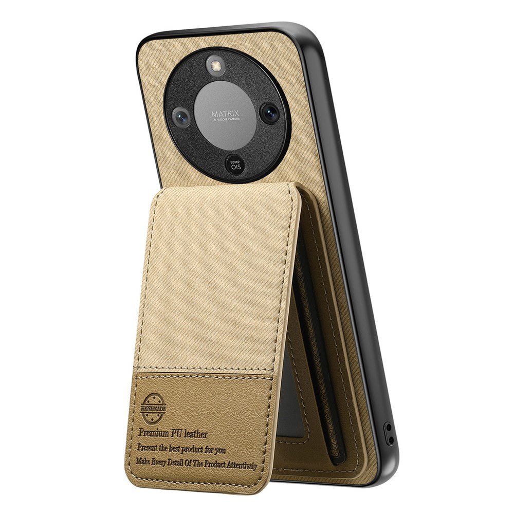 Telefoncover til Honor Magic8 Lite 5G / X9d 5G / X70 5G Stoftekstur Læder + PC + TPU Cover med RFID-blokerende kortholder