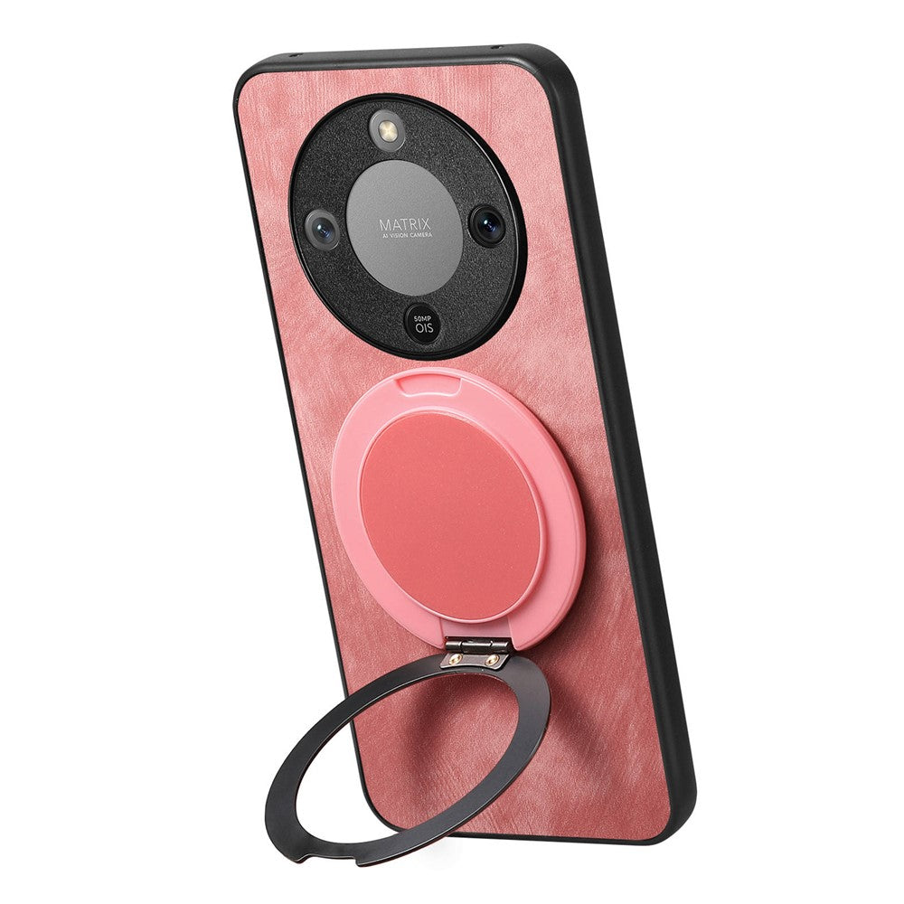 Phone Case For Honor Magic8 Lite 5G  /  X9d 5G  /  X9d 5G Stress Relief Retro Leather Back Cover with Rotating Kickstand