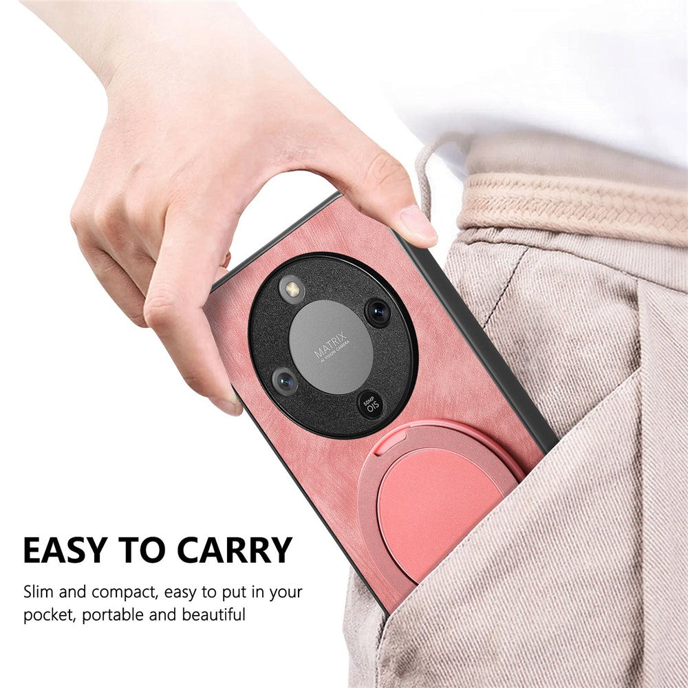 Phone Case For Honor Magic8 Lite 5G  /  X9d 5G  /  X9d 5G Stress Relief Retro Leather Back Cover with Rotating Kickstand