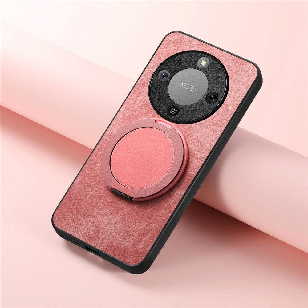 Phone Case For Honor Magic8 Lite 5G  /  X9d 5G  /  X9d 5G Stress Relief Retro Leather Back Cover with Rotating Kickstand