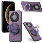 Phone Case For Honor Magic8 Lite 5G  /  X9d 5G  /  X9d 5G Stress Relief Retro Leather Back Cover with Rotating Kickstand