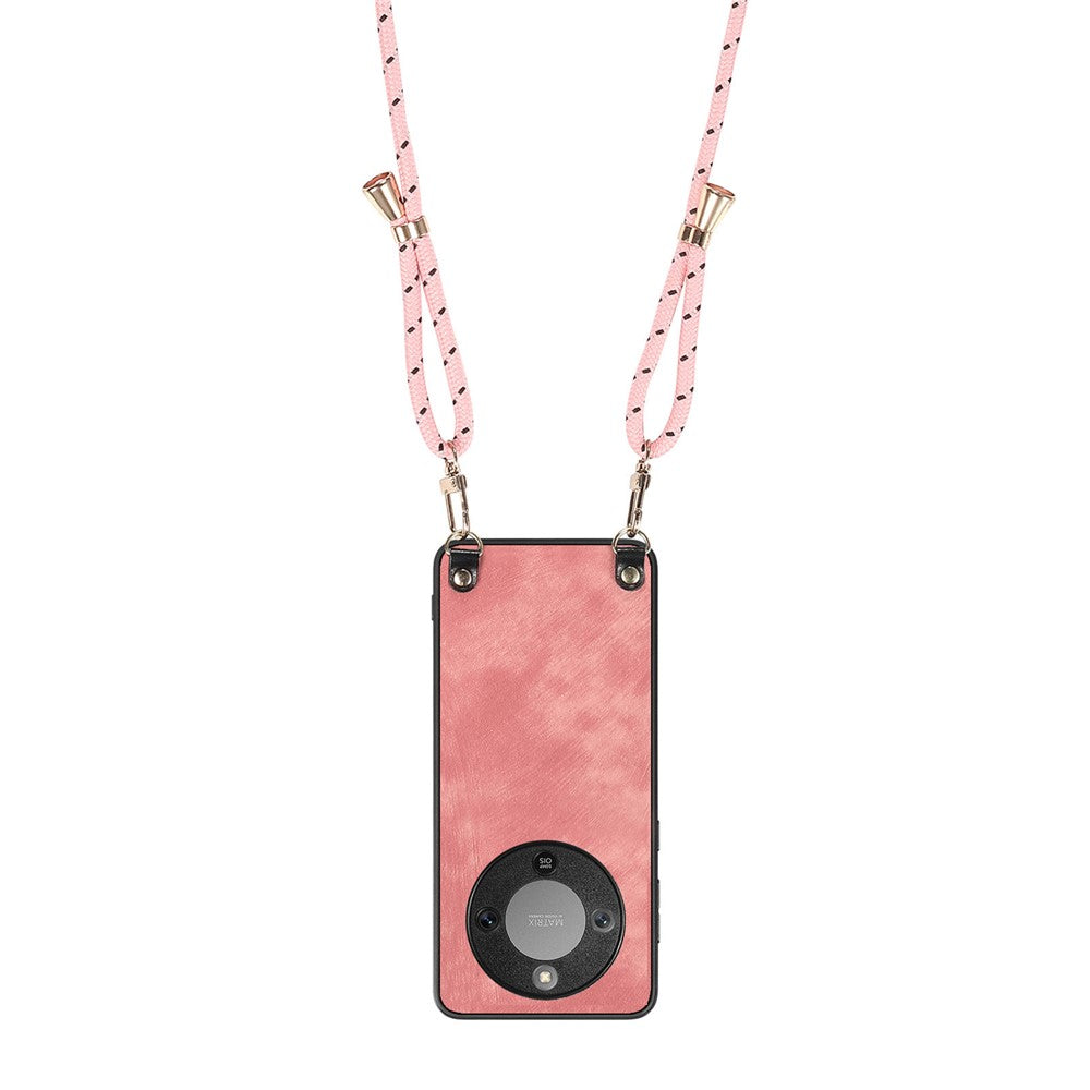 Phone Case For Honor Magic8 Lite 5G  /  X9d 5G  /  X70 5G Retro Leather Back Cover with Adjustable Strap