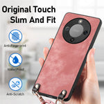 Phone Case For Honor Magic8 Lite 5G  /  X9d 5G  /  X70 5G Retro Leather Back Cover with Adjustable Strap