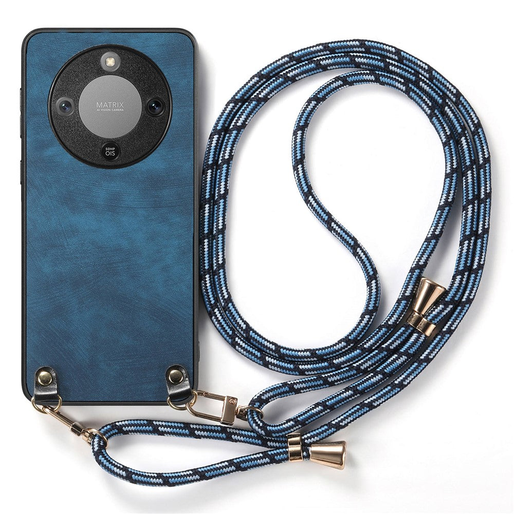 Phone Case For Honor Magic8 Lite 5G  /  X9d 5G  /  X70 5G Retro Leather Back Cover with Adjustable Strap