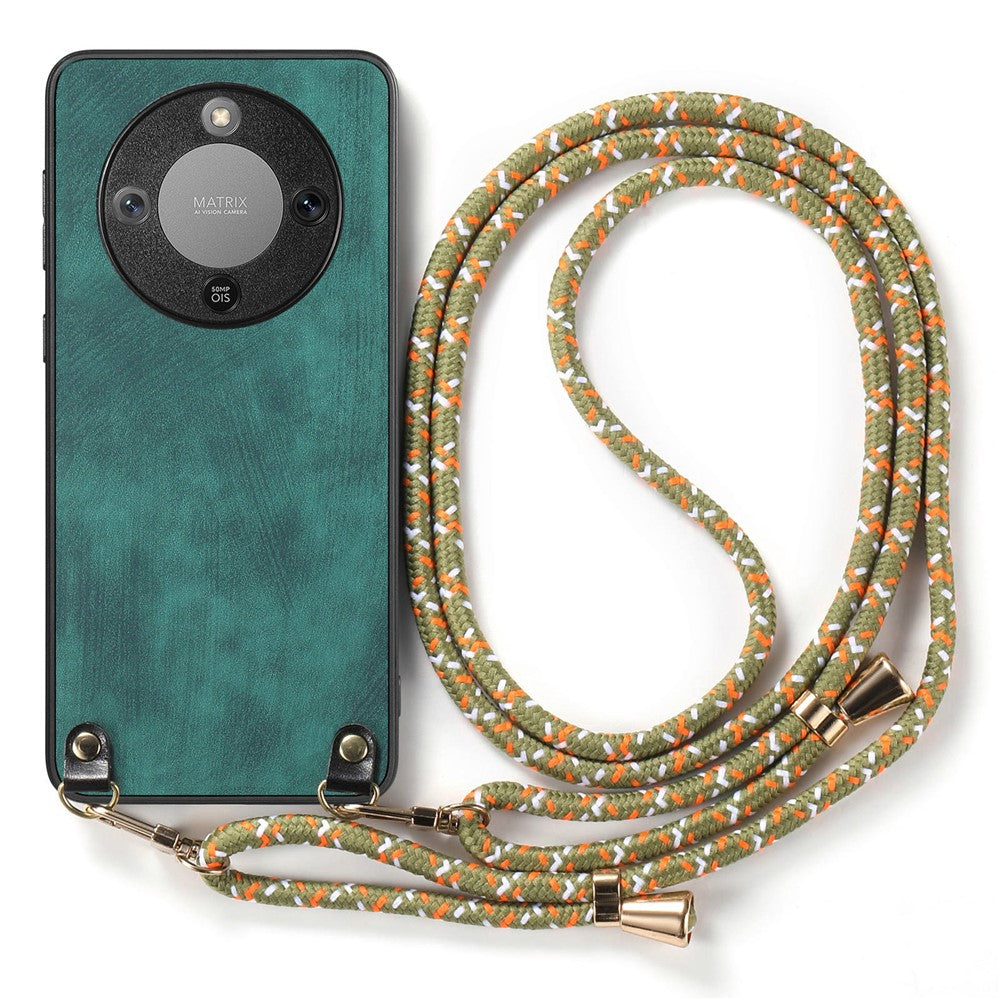 Phone Case For Honor Magic8 Lite 5G  /  X9d 5G  /  X70 5G Retro Leather Back Cover with Adjustable Strap