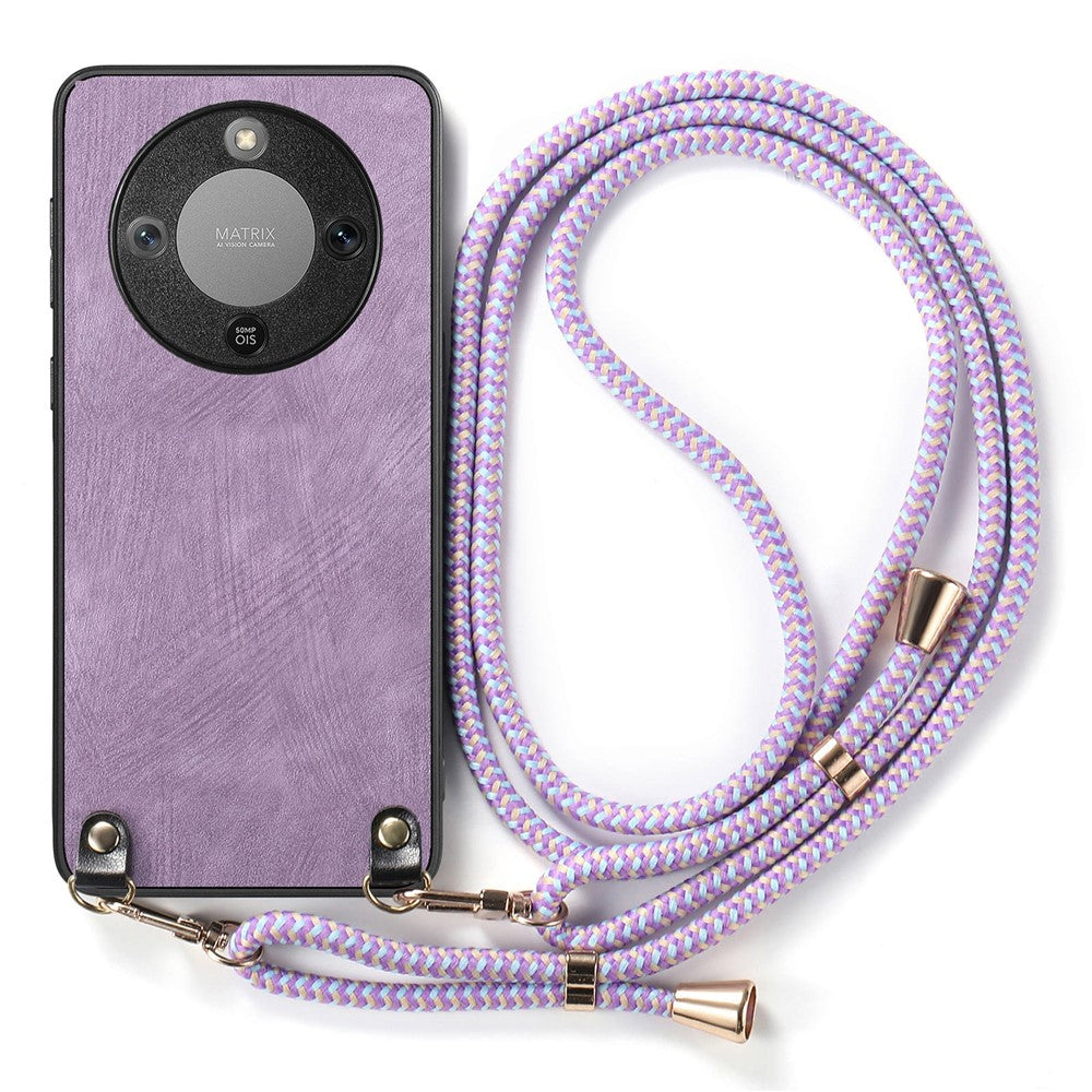 Phone Case For Honor Magic8 Lite 5G  /  X9d 5G  /  X70 5G Retro Leather Back Cover with Adjustable Strap