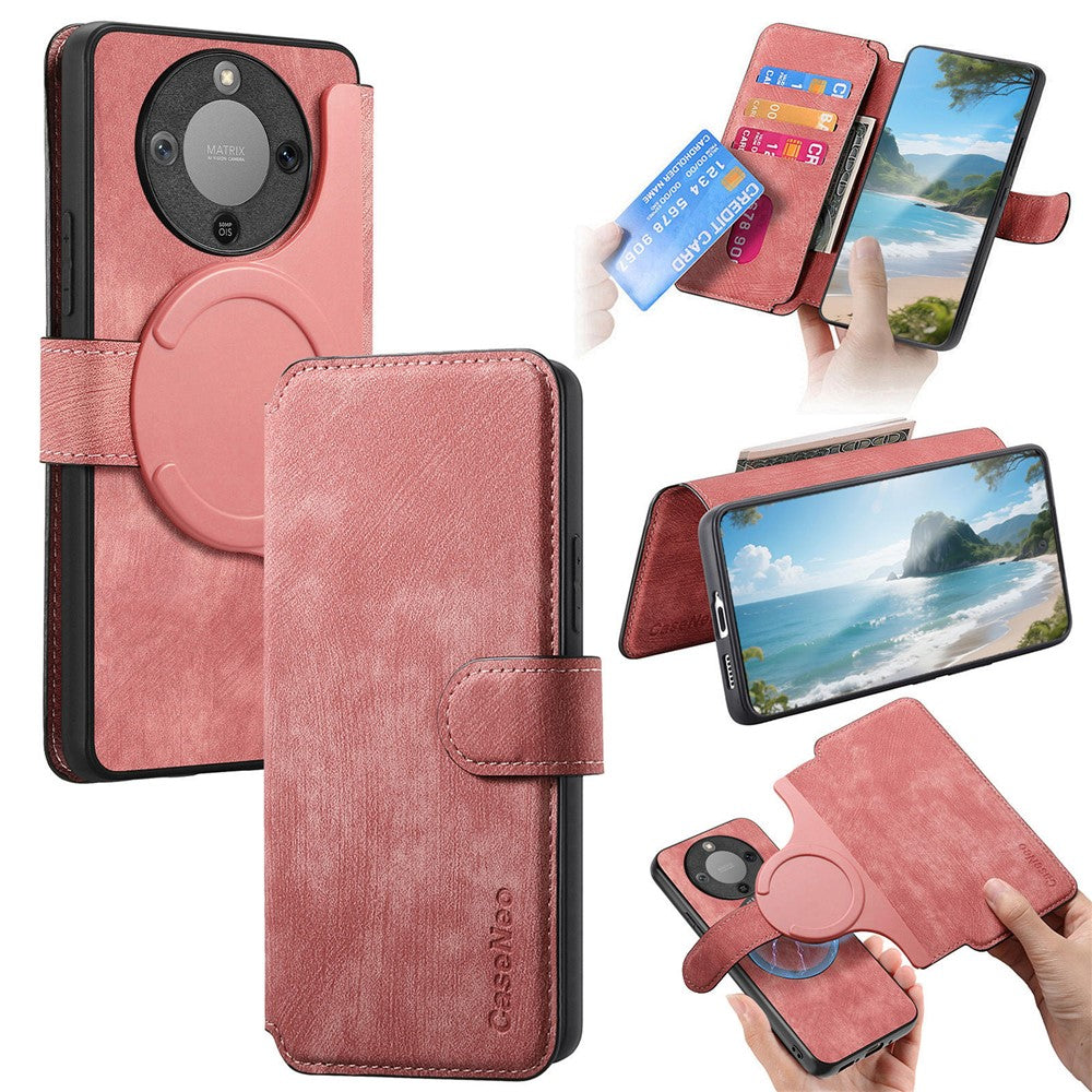 CASENEO MW-03 aftageligt walletcover til Honor Magic8 Lite 5G / X9d 5G / X70 5G, mobilcover i læder + TPU