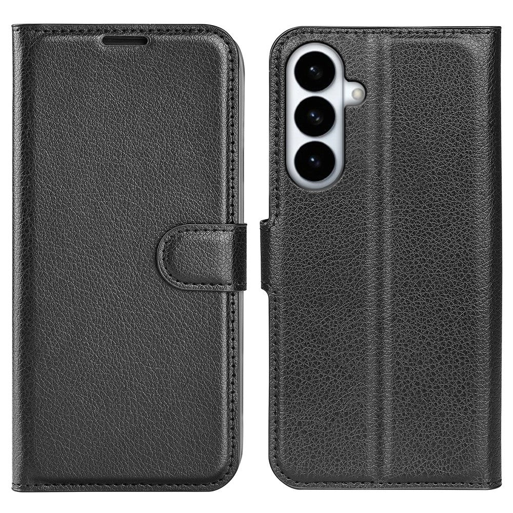 For Samsung Galaxy S26+ Case Wallet Stand Litchi Texture Shockproof Leather Phone Cover