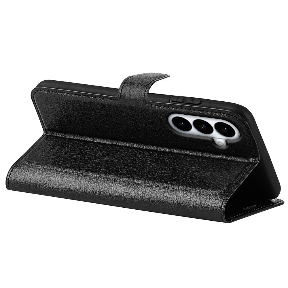 For Samsung Galaxy S26+ Case Wallet Stand Litchi Texture Shockproof Leather Phone Cover