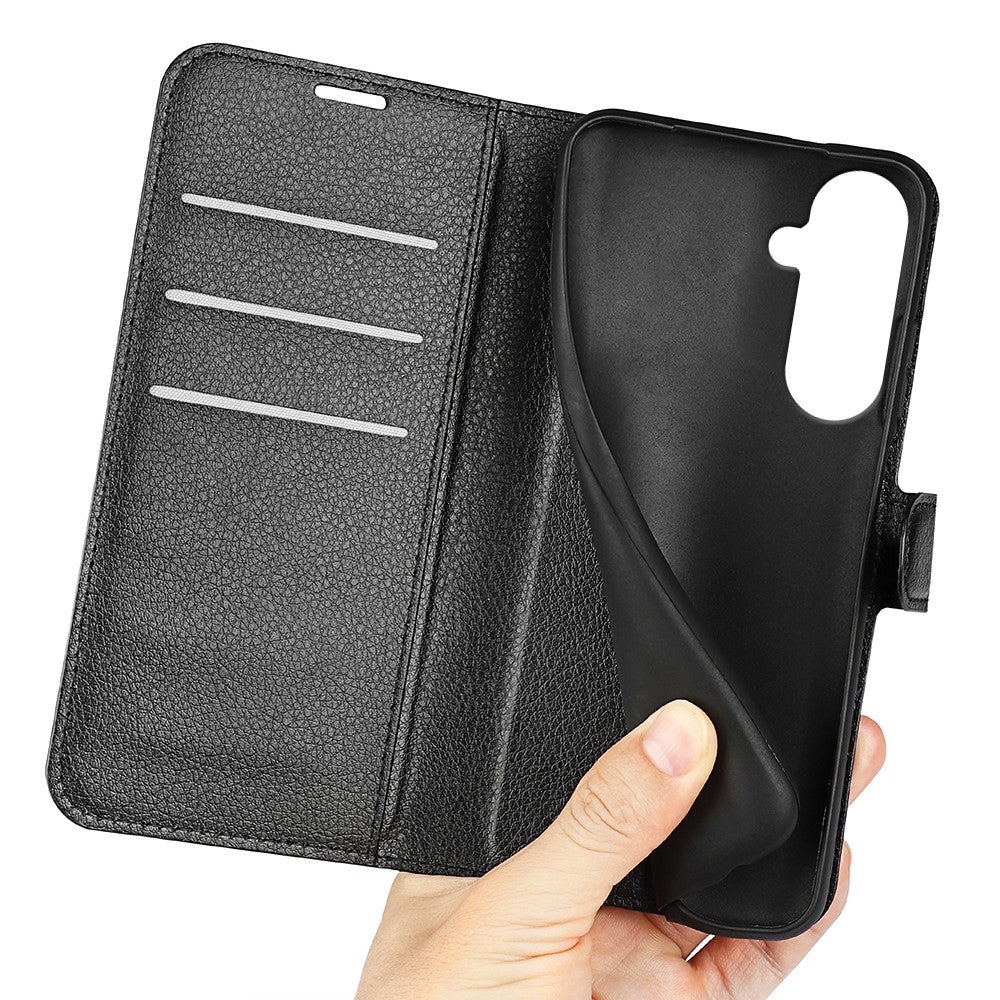 For Samsung Galaxy S26+ Case Wallet Stand Litchi Texture Shockproof Leather Phone Cover