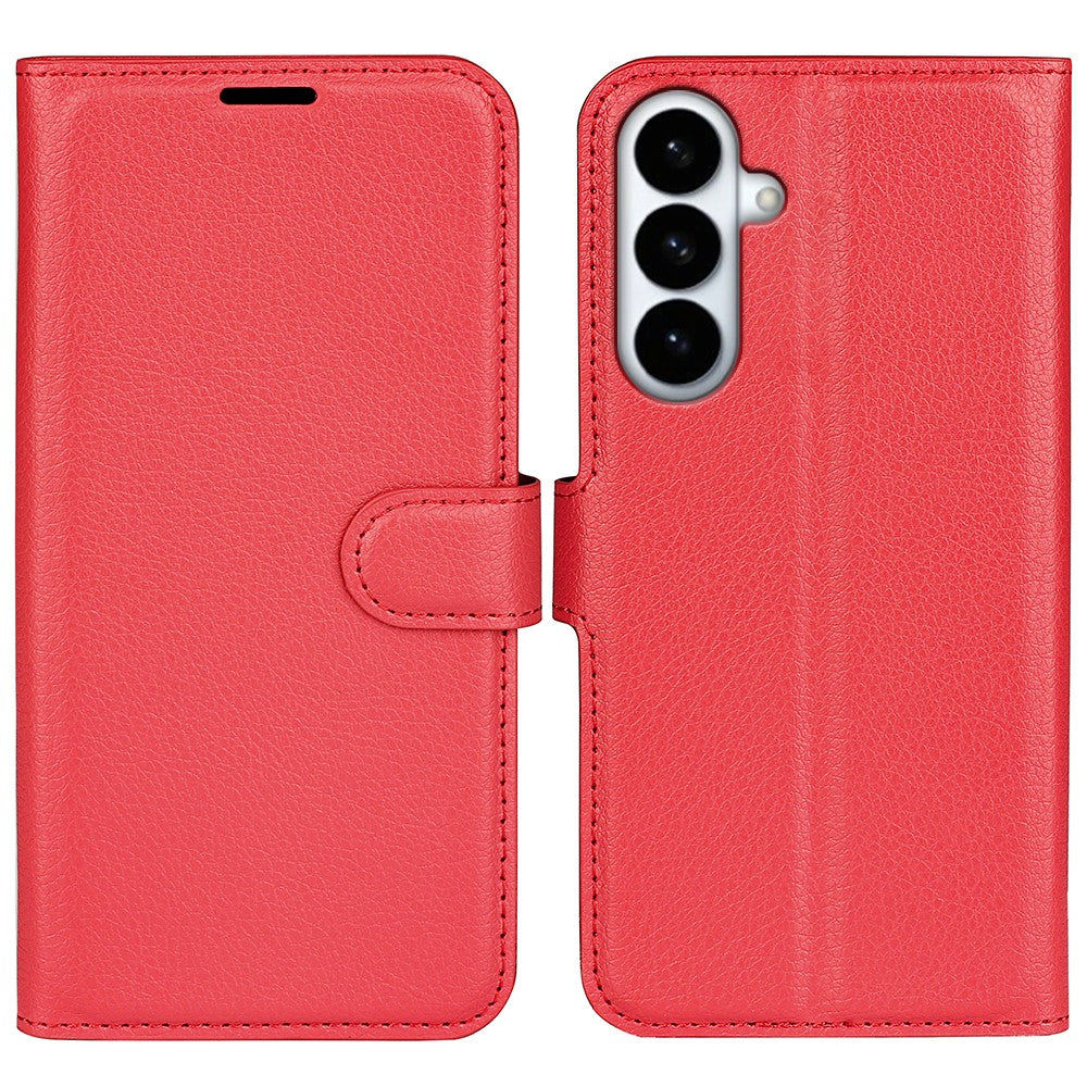 For Samsung Galaxy S26+ Case Wallet Stand Litchi Texture Shockproof Leather Phone Cover
