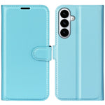 Samsung Galaxy S26+ Plånboksfodral med stativ i litchitextur, stötsäkert läderfodral