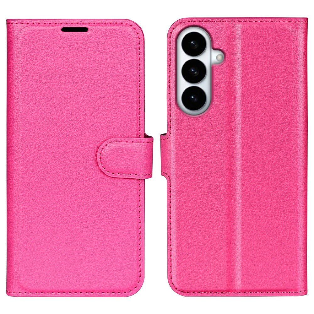 For Samsung Galaxy S26+ Case Wallet Stand Litchi Texture Shockproof Leather Phone Cover